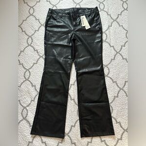 No Boundaries Black Baby Bootcut Faux Leather Mid-Rise Pants Women’s Size 14
